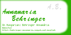 annamaria behringer business card